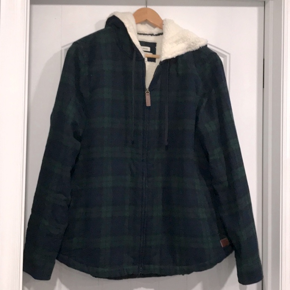 LL Bean Fleece Lined Jacket Large